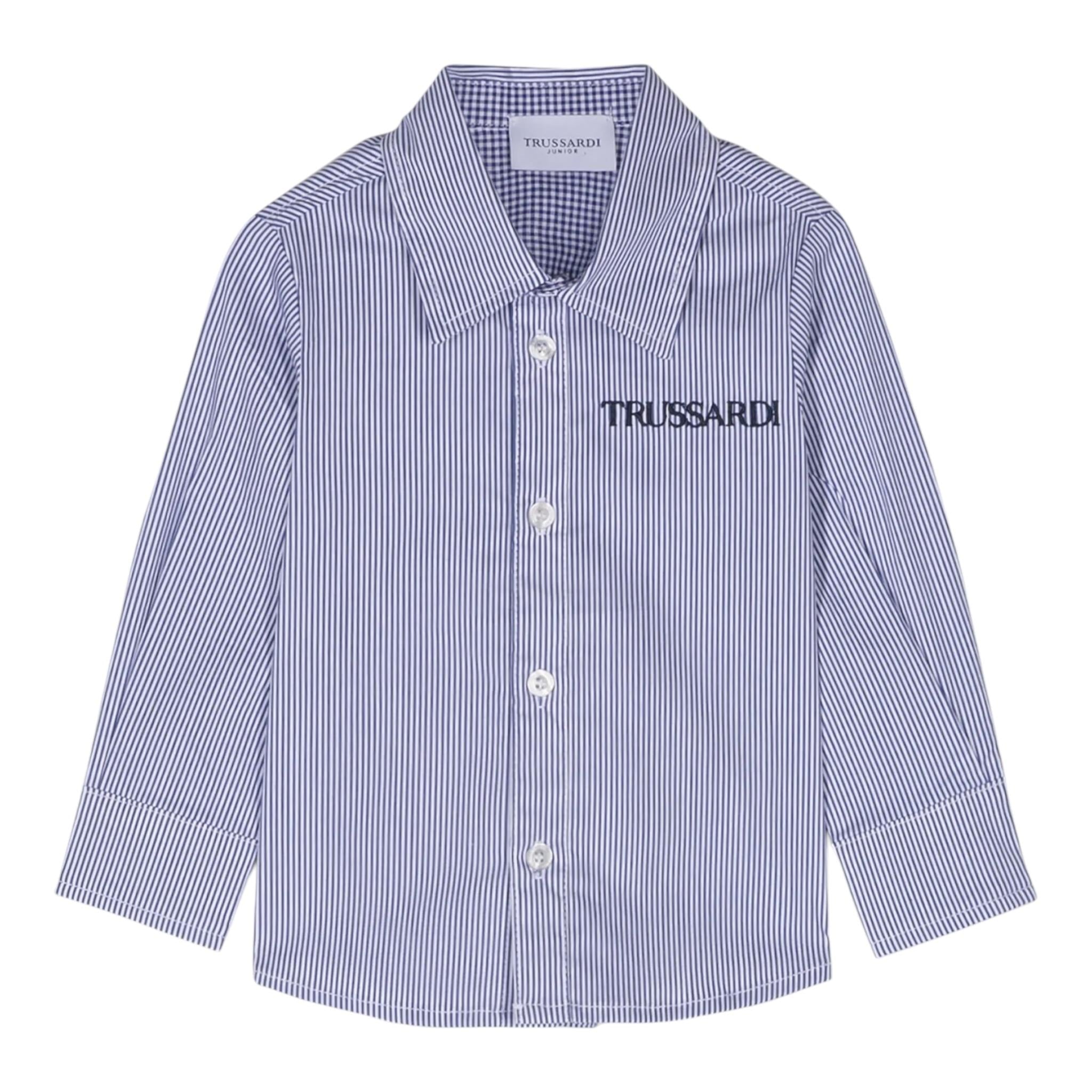 TRUSSARDI camicia manica lunga fantasia  a righe Bianco/azzuro per Neonato TIA24171CAN BIANCO/AZZURRO TRUSSARDI 