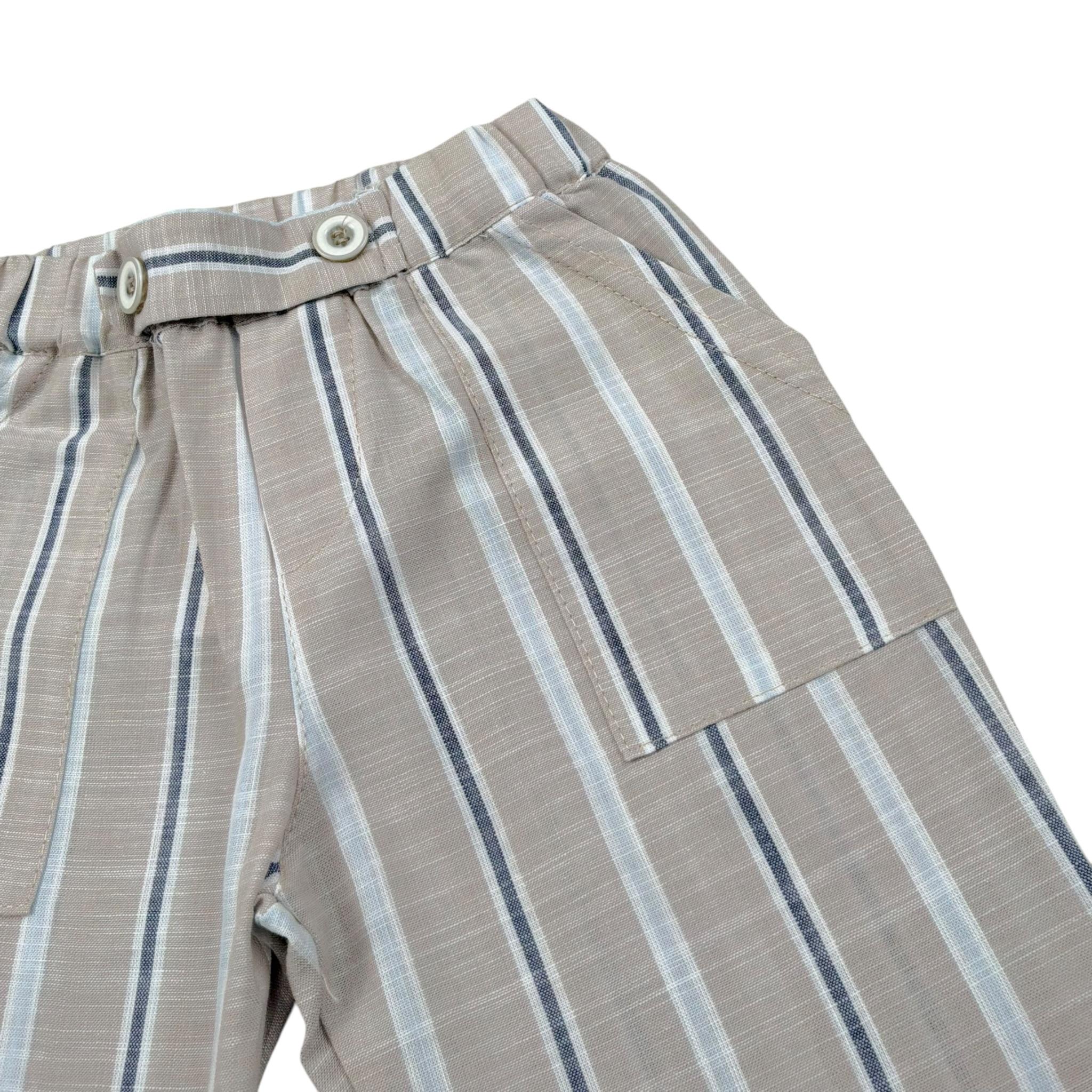 Babyvip Pantalone Tinta Unita con Fantasia A Righe per Neonato T1342 BEIGE BABYVIP 