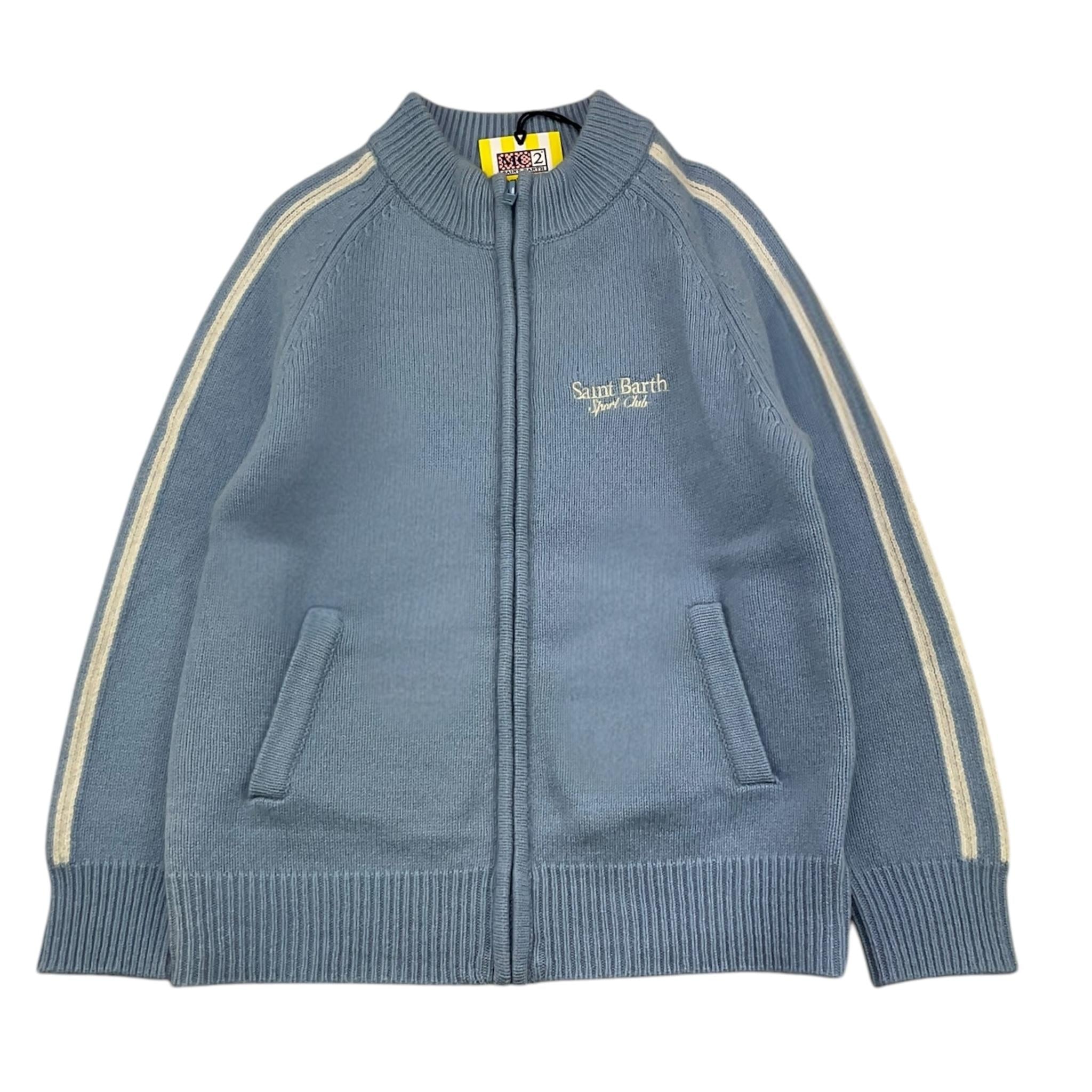 SAINT BARTH maglia tinta unita mezzocollo con zip Azzurro per Bambino TADEUS AZZURRO SAINT BARTH 