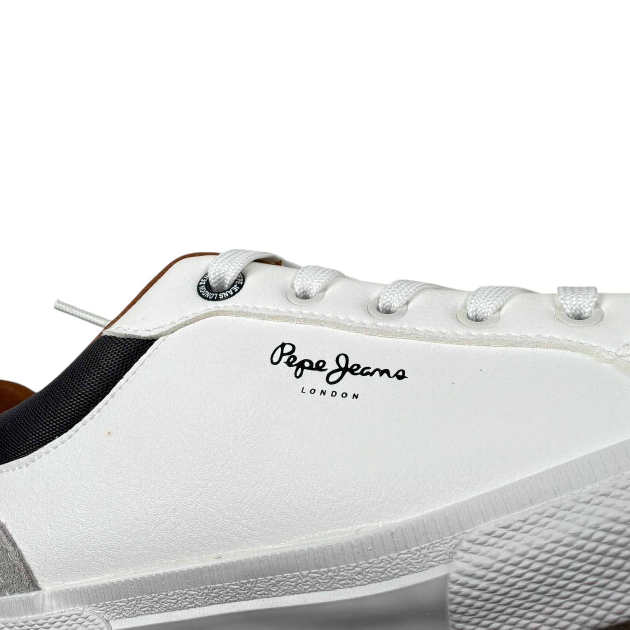 Pepe Feamo Sneakers Tinta Unita con Lacci per Bambino PBS30569 BIANCO PEPE JEANS 