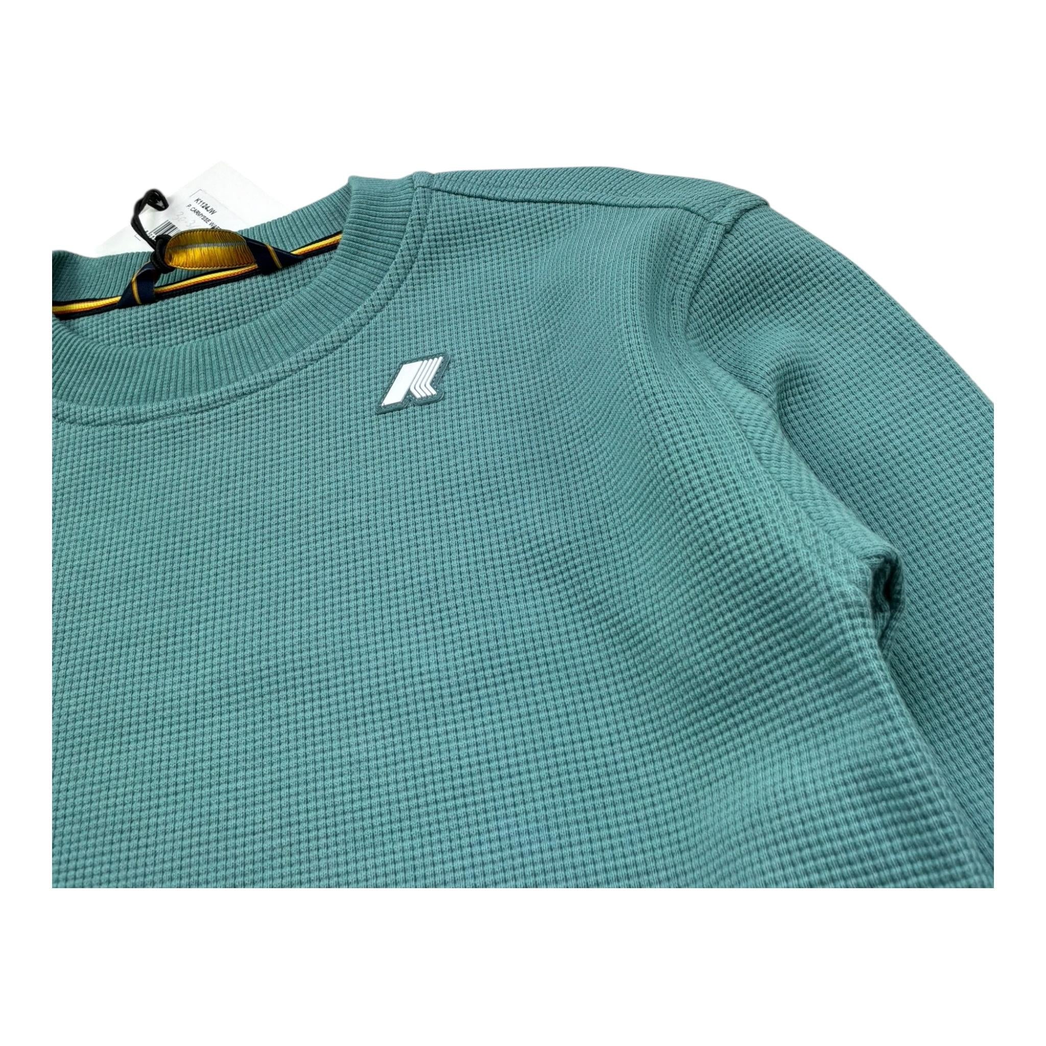 K-Way Felpa Girocollo Tinta Unita con Logo per Bambino K1124JW VERDE K-WAY 