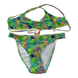 Losan 2-Piece Costume Bandeau-Brief Solid Color with Green Pattern for Girls