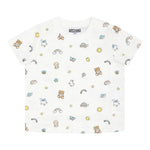 Moschino T-Shirt Girocollo Tinta Unita con Stampe per Neonato MOM047 BIANCO MOSCHINO 