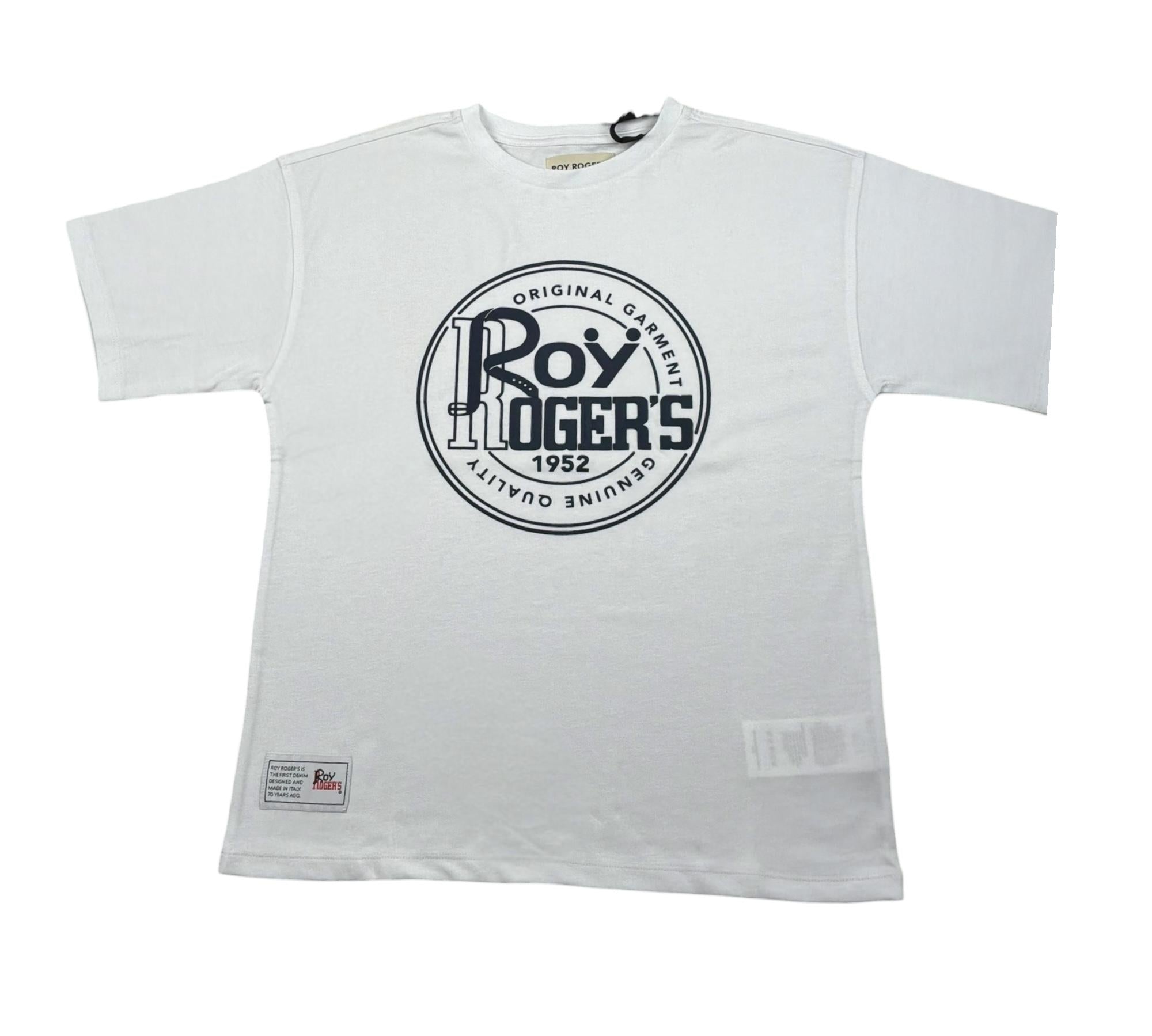 Roy Roger'S T-Shirt Girocollo Tinta Unita con Stampa per Bambino RB125 BIANCO ROY ROGER'S 