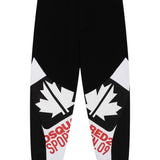 Dsquared2 Solid Color Tracksuit Pants With Elastic Waist Black For Boys