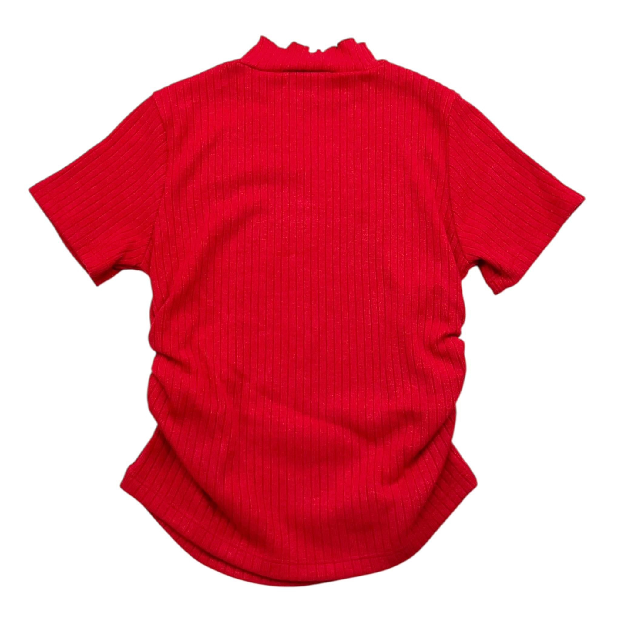 LU LU BY MISS GRANT t-shirt in maglia mezzo collo tinta unita Rosso per Bambina LL30299 ROSSO LU LU BY MISS GRANT 