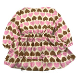 Miss Grant Cream Heart Pattern Long Sleeve Dress for Baby Girl