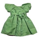 Marlu' Green Solid Color Half Sleeve Dress For Baby Girl
