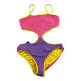 4Giveness One Piece Swimsuit Tricolore With Multicolor Straps For Girls