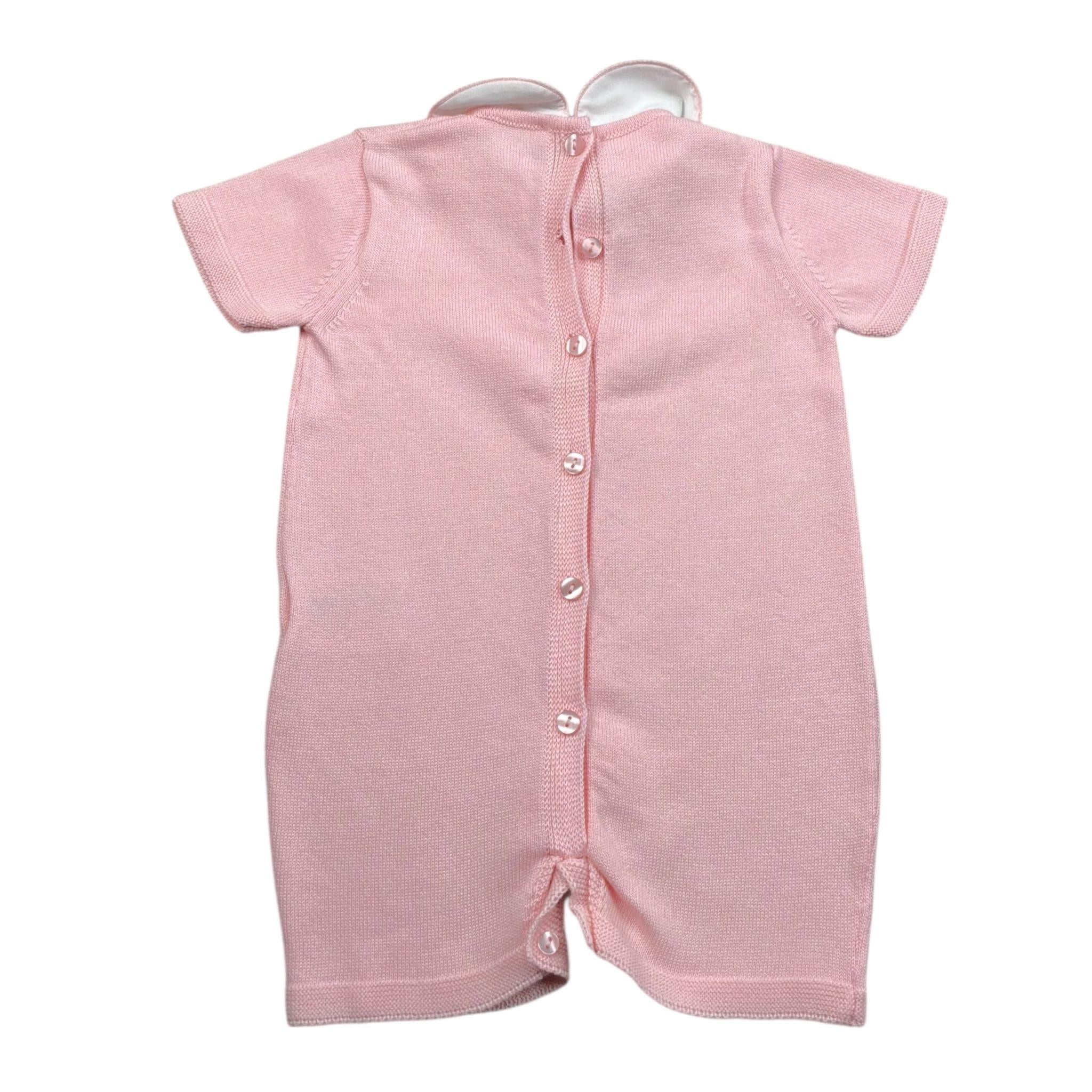 Le Coconne Pagliaccetto Tinta Unita con Applicazioni per Neonata LCN2123 ROSA LE COCONNE 