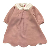 LA STUPENDERIA abito tinta unita con colletto con ricami Rosa per Neonata TCAB22 ROSA LA STUPENDERIA 