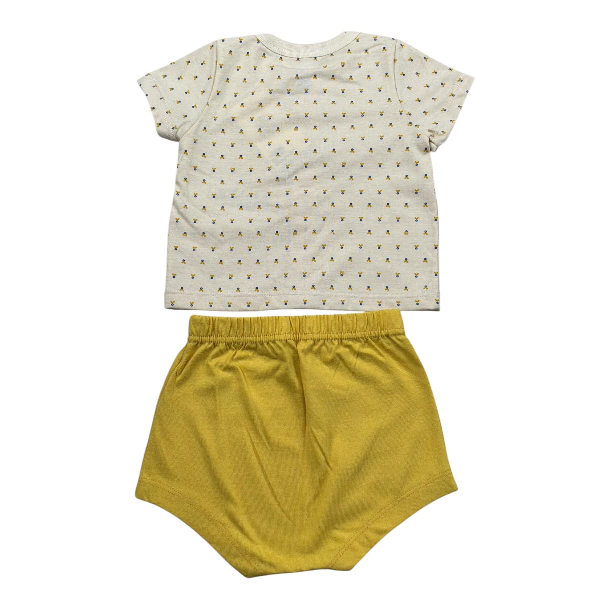 Petit Bateau Completo 2 Pezzi T-Shirt-Coulotte Beige per Neonato A09JB BEIGE PETIT BATEAU 