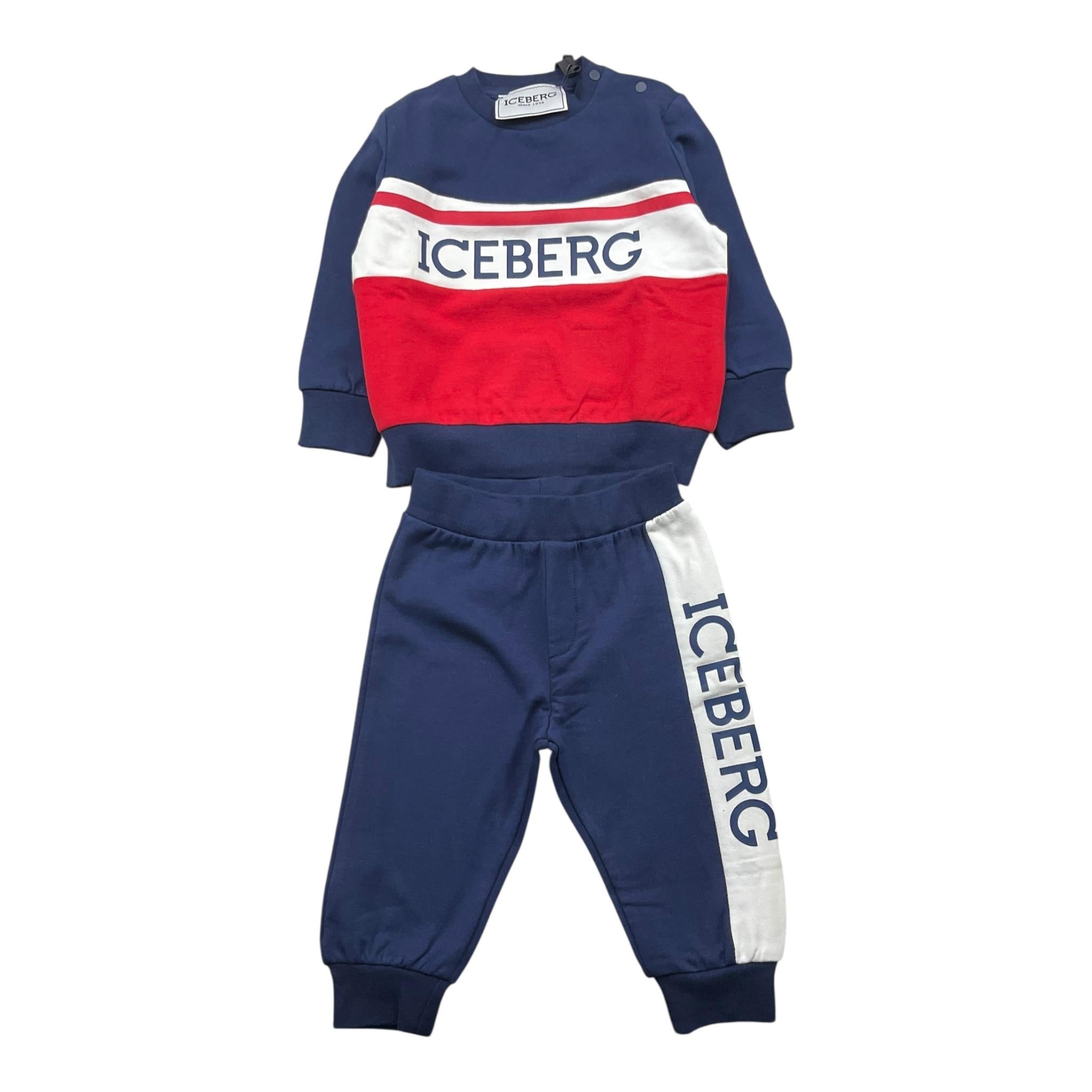 ICEBERG completo tuta 2pz bicolore felpa-pantalone Blu per Neonato CFICE5306NB BLU ICEBERG 