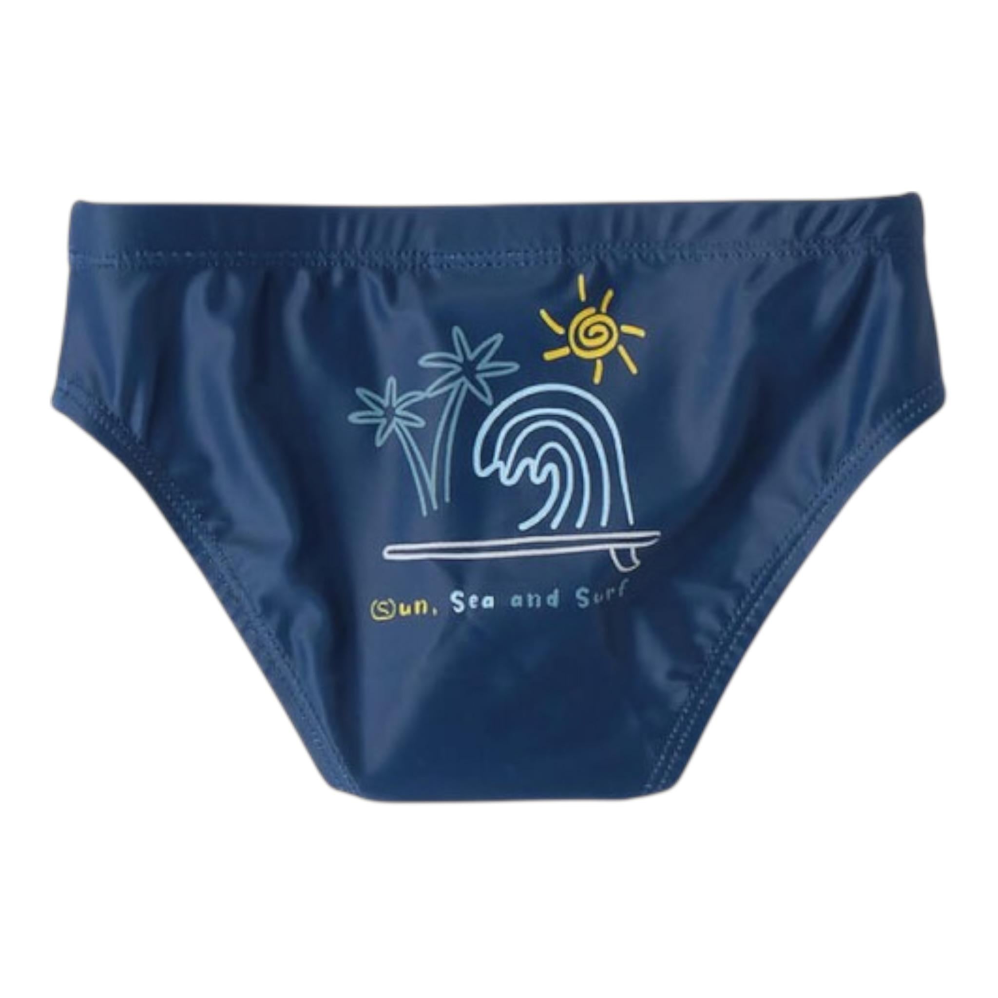 Sarabanda Costume Mutandina Tinta Unita con Stampe per Neonato 8918N BLU SARABANDA 