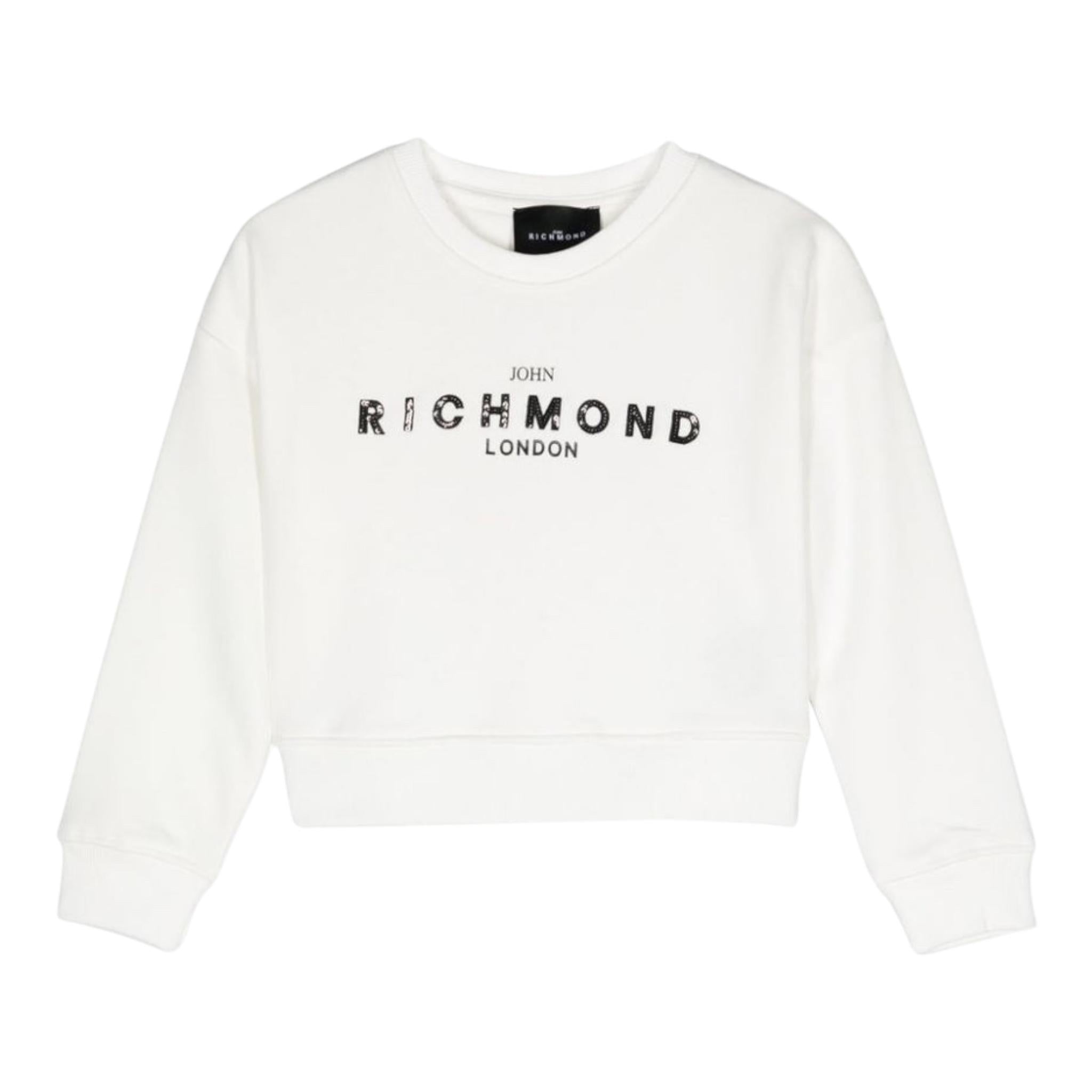 JOHN RICHMOND felpa tinta unita girocollo con stampa Bianco per Neonata RGA24053FEX BIANCO JOHN RICHMOND 