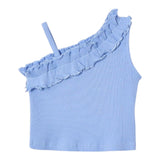 Mayoral Top Tinta Unita con Rouches per Bambina 3018 AZZURRO MAYORAL 