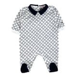 Cesare Paciotti Long Sleeve Onesie Logo Pattern White for Newborn