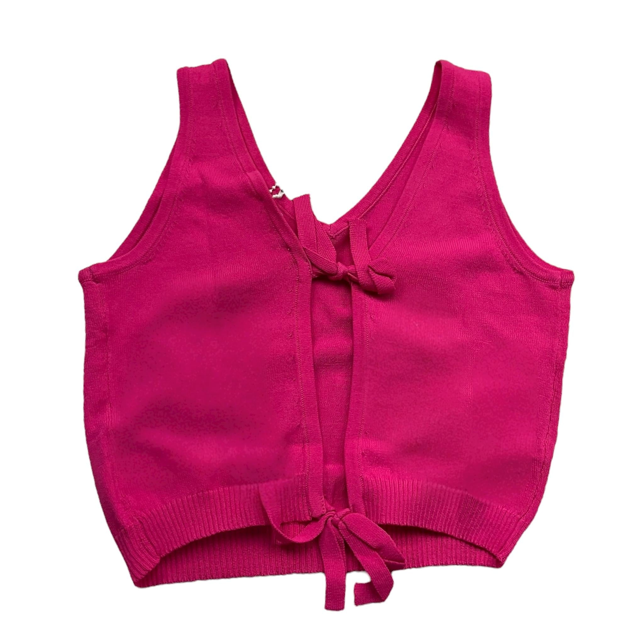 Met Top Tinta Unita con Brillantini per Bambina ME264 FUXIA MET 