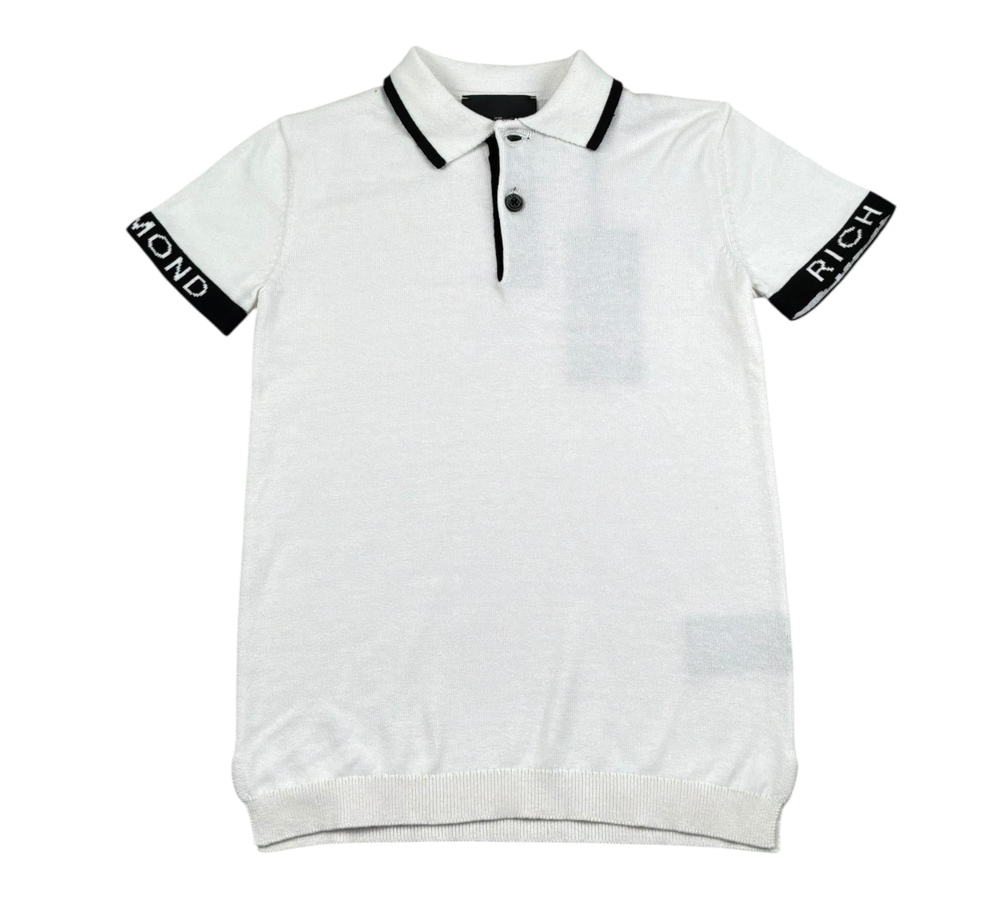 John Richmond Polo Mezza Manica Tinta Unita con Logo per Bambino RBP26147PO BIANCO JOHN RICHMOND 