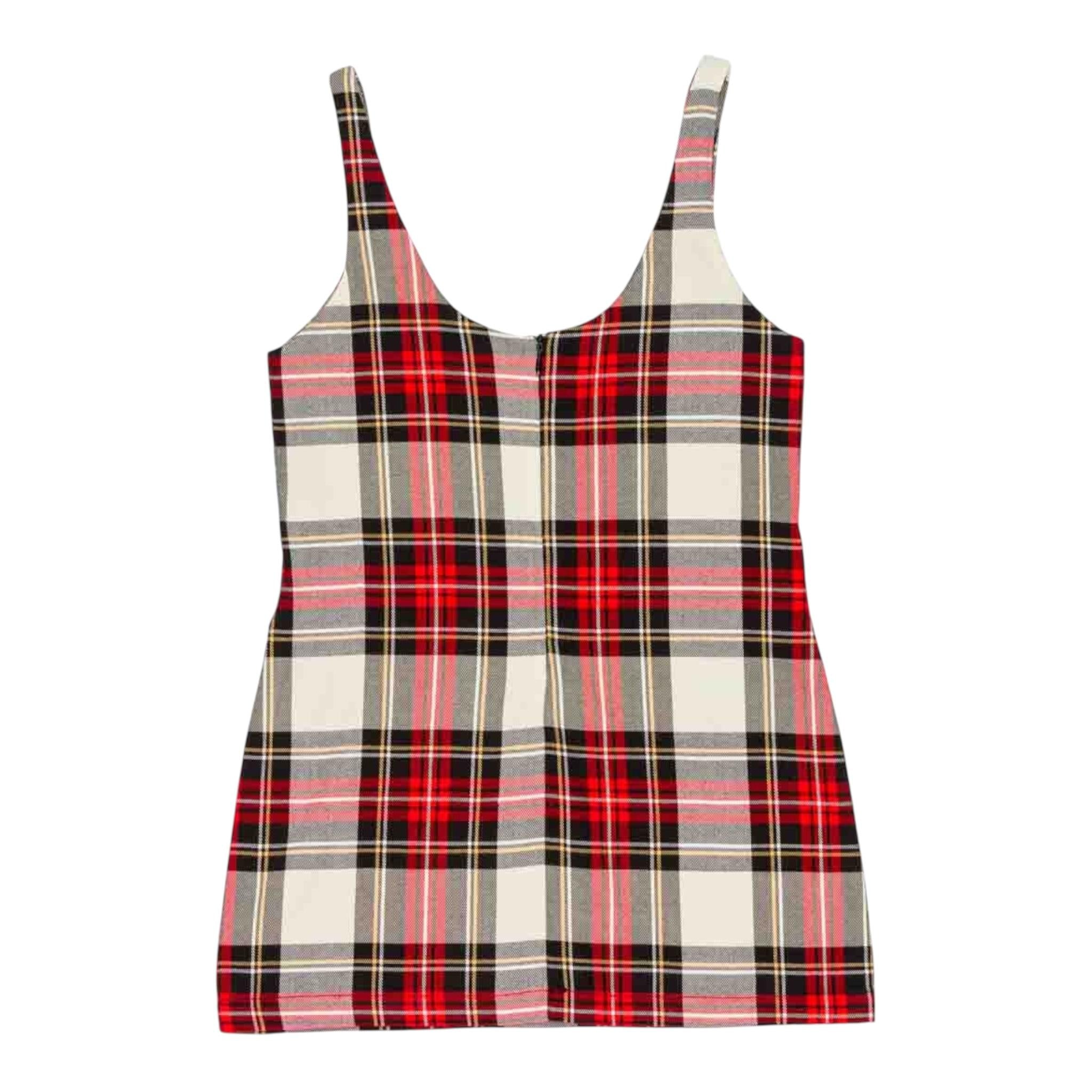 LU LU BY MISS GRANT abito con fantasia scozzese e bretelle Rosso per Bambina LL3275 ROSSO LU LU BY MISS GRANT 