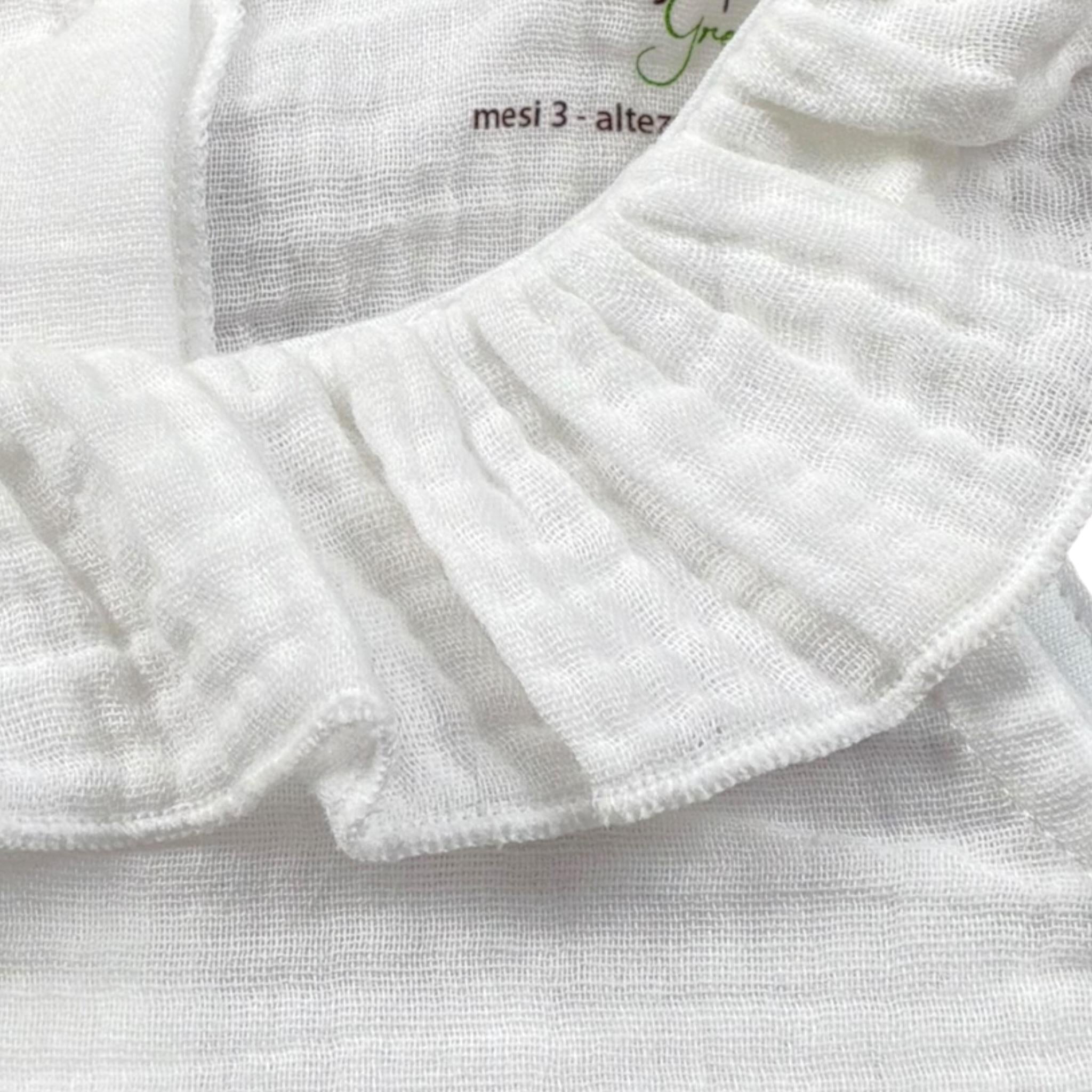Babyvip Camicia Giromanica Tinta Unita con Colletto per Neonata T1562 BIANCO BABYVIP 