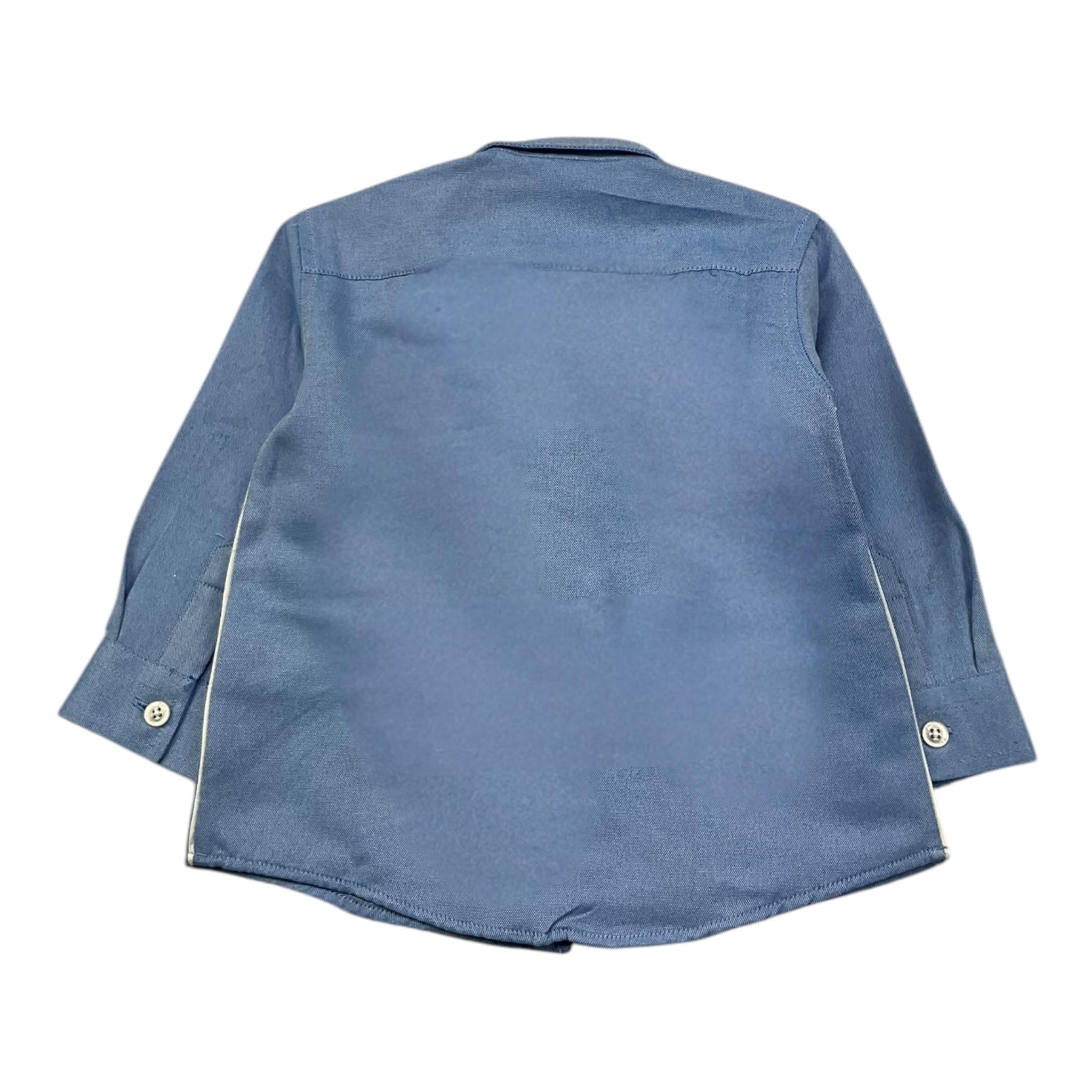 CESARE PACIOTTI camicia tinta unita con stampa Azzurro per Neonato CMP5353B AZZURRO CESARE PACIOTTI 