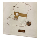 MINI BANDA coperta tinta unita con ricamo orso Panna/beige per Neonato 3A309 PANNA/BEIGE MINI BANDA 