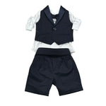 Never Too Completo 4 Pezzi Camicia-Bermuda-Gilet-Papillion per Neonato GM2242N BLU NEVER TOO 