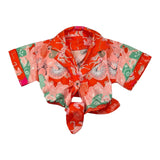 F**K Orange Print Half Sleeve Shirt for Girls