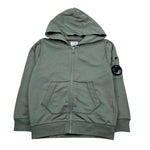 C.P. Company Felpa con Zip E Cappuccio Tinta Unita per Bambino CMF00Q VERDE C.P. COMPANY 