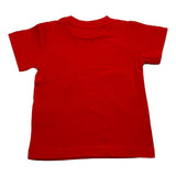 Cesare Paciotti Round Neck T-Shirt Solid Color With Contrast Print Red For Newborns