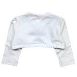 Monnalisa Solid Color Shrug With White Glitter Logo For Baby Girl