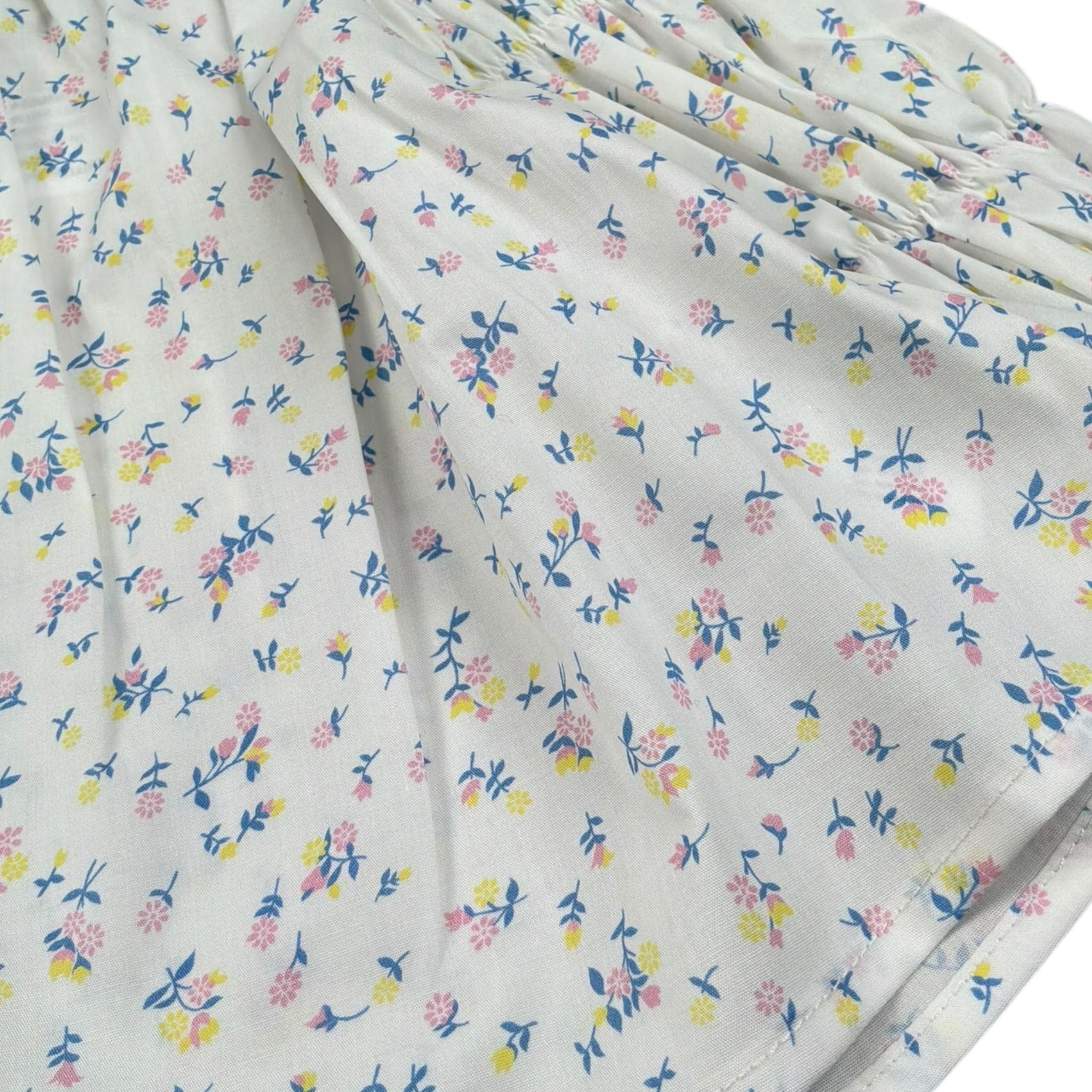 A' La Page Camicia Tinta Unita con Fantasia Fiori per Bambina AL27J BIANCO A' LA PAGE 