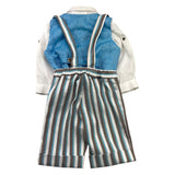 Light Colors 4 Piece Set Shirt-Waistcoat-Bermuda Shorts With Suspenders-Bow Tie Light Blue For Boys