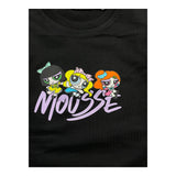 MOUSSE shirt girocollo tinta unita con stampa Nero per Neonata SUPERSTARSSHI NERO MOUSSE 