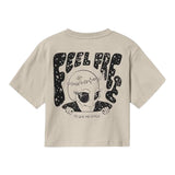 NAME IT t-shirt tinta unita girocollo con stampa Beige per Bambina 13234109 BEIGE NAME IT 