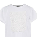 Twinset T-Shirt Girocollo Tinta Unita con Ricami per Neonata 251GJ2480XN BIANCO TWINSET 