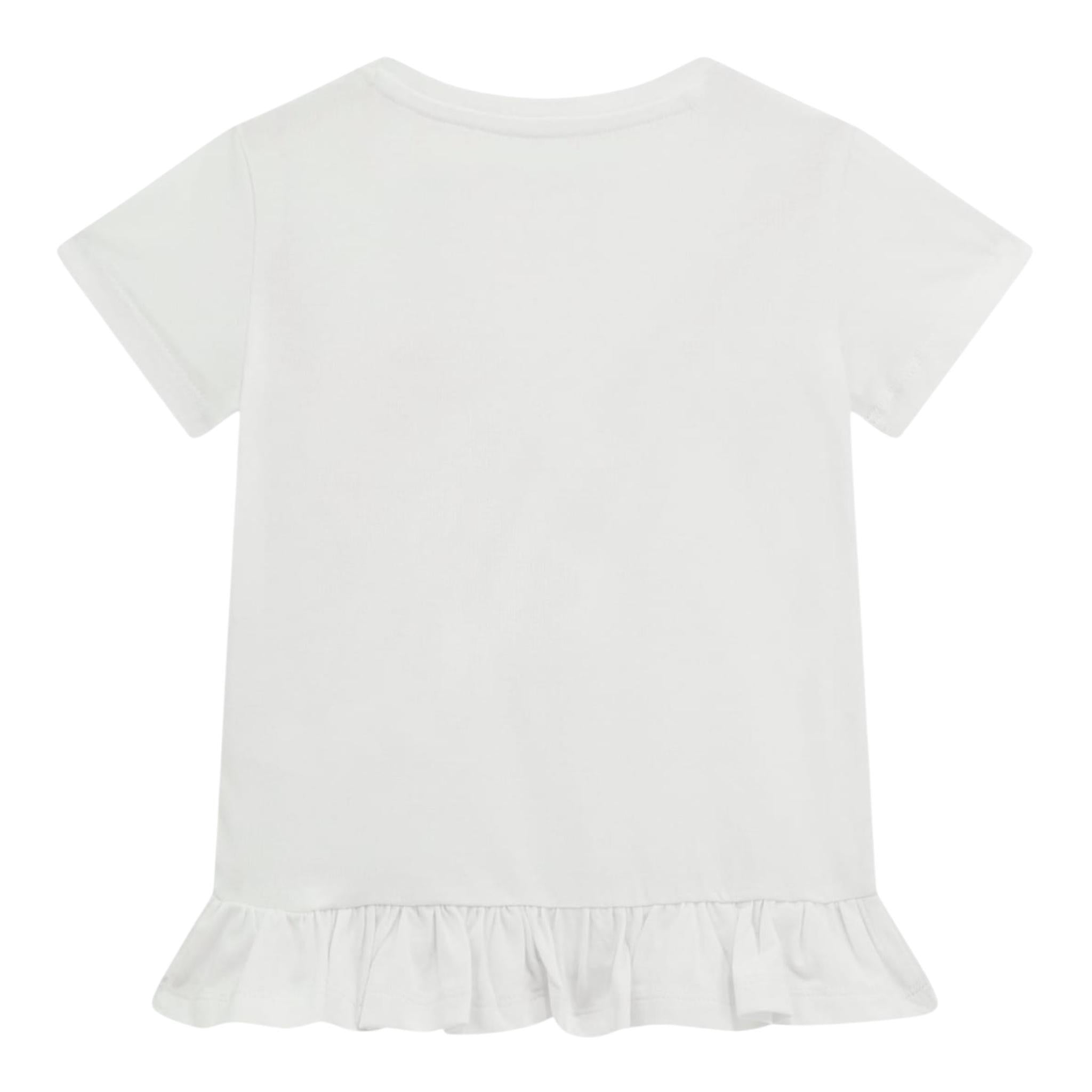 Guess T-Shirt Tinta Unita con Paillettes per Bambina K5RI19K6YW4 BIANCO GUESS 