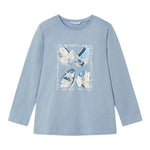 MAYORAL shirt girocollo tinta unita con stampa in contrasto Celeste per Neonata 407397N CELESTE MAYORAL 