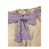 La Stupenderia Plain Palazzo Pants With Contrast Belt Beige For Girls