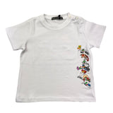 Daniele Alessandrini Solid Color Crew Neck T-Shirt with White Print for Newborns