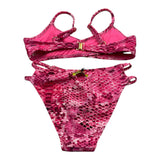 4Giveness 2 Piece Swimsuit Solid Color Bandeau Top and Panties Set for Girls Pink