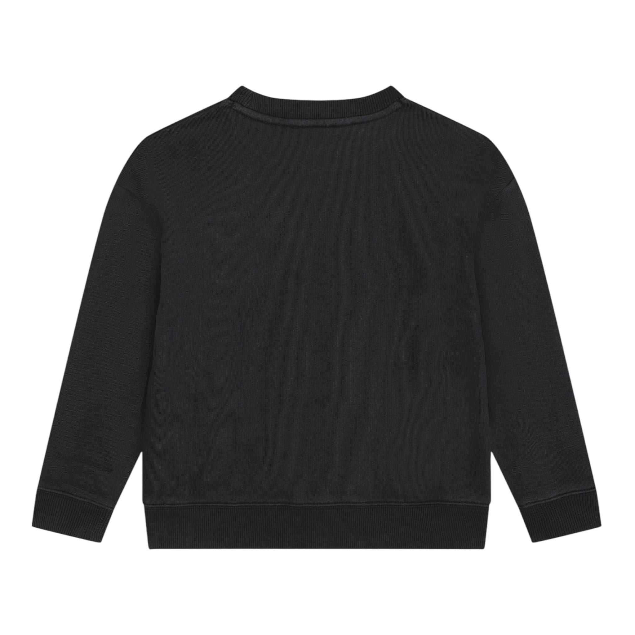 KARL LAGERFELD felpa chiusa girocollo tinta unita con logo Nero per Bambino W60314 NERO KARL LAGERFELD 