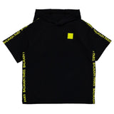Balmain Plain T-Shirt With Hood And Logo Profiles Black For Boys
