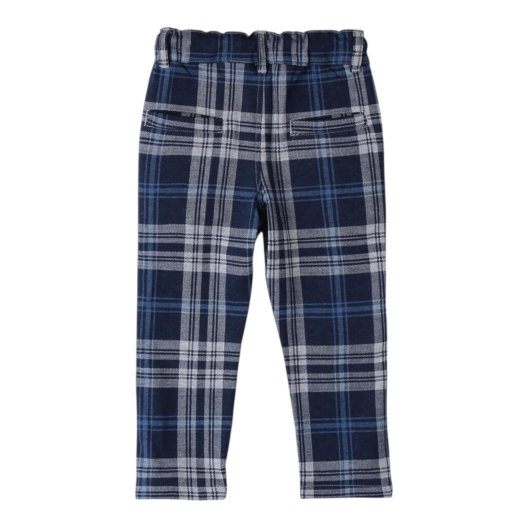 SARABANDA pantalone con elastico in vita fantasia scozzese Blu per Neonato 0A162N BLU SARABANDA 