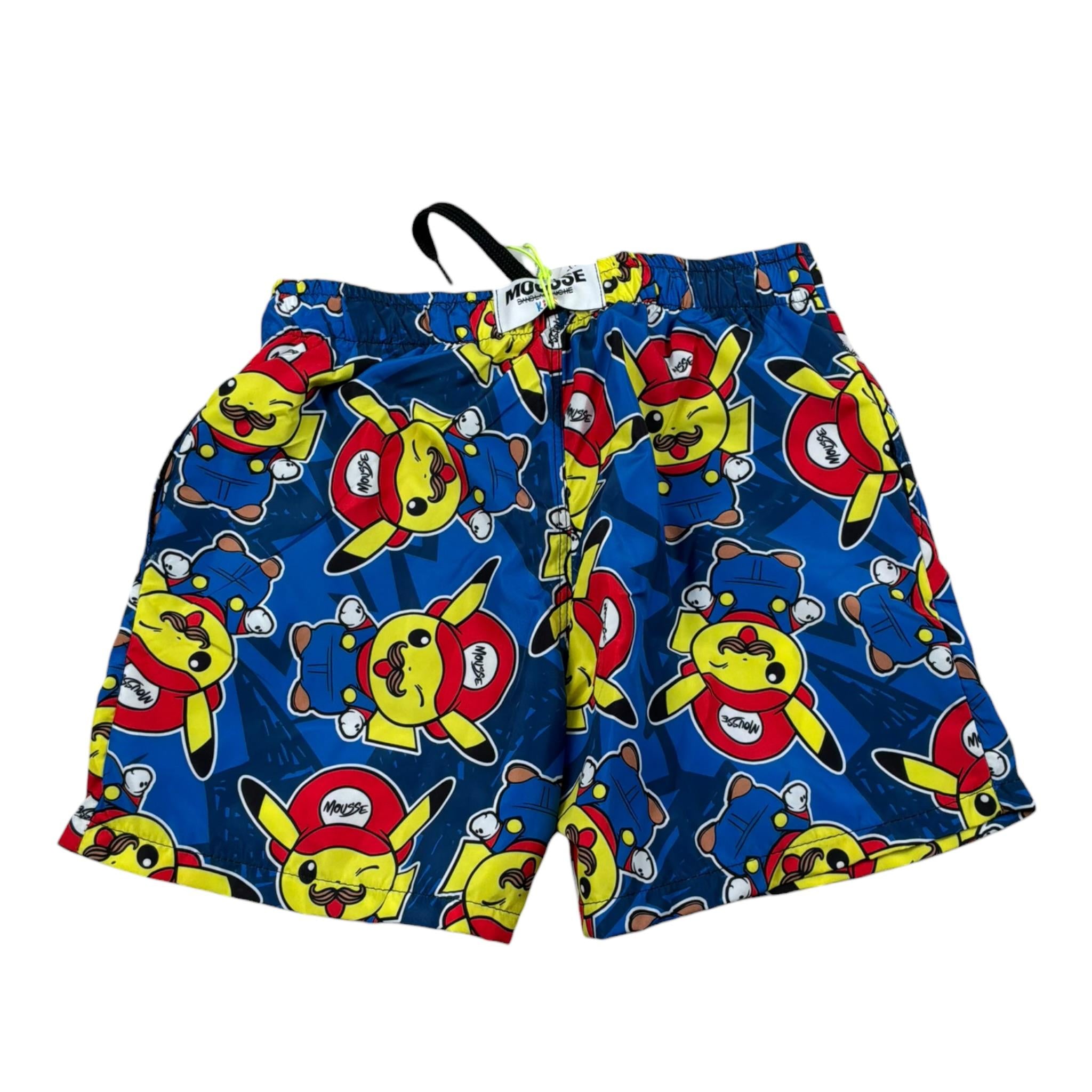 Mousse Costume Tinta Unita Modello Bermuda per Bambino PIKAMARIOXX BLU MOUSSE 