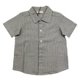 JO Milano Blue Striped Pattern Half Sleeve Shirt For Newborn