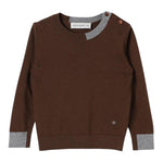 MANUEL RITZ maglia girocollo tinta unita con profili in contrasto Marrone per Neonato MR2716N MARRONE MANUEL RITZ 