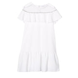 Monnalisa Abito Cerimonia Tinta Unita Mezza Manica per Bambina 719906 BIANCO MONNALISA 