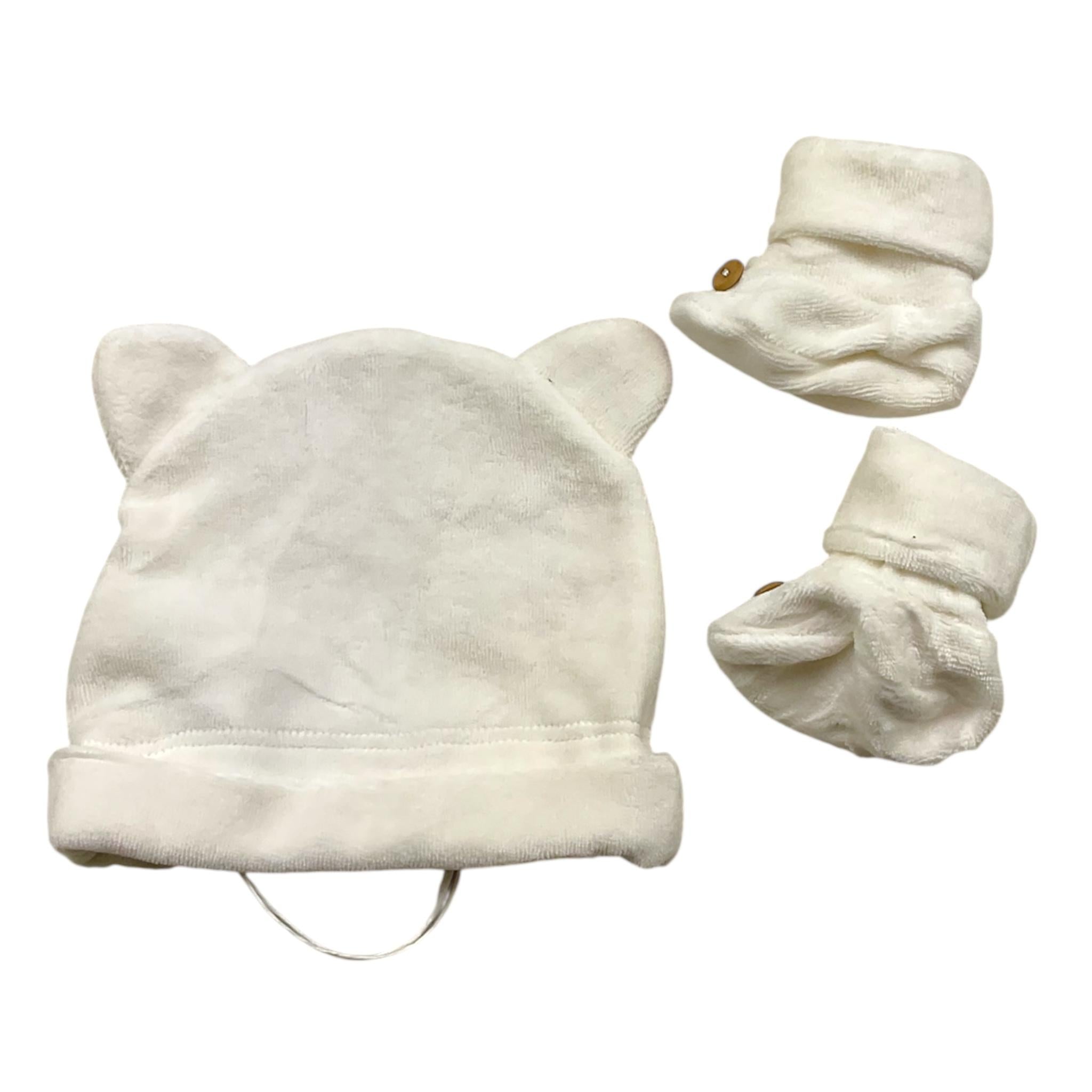 TEDDY E MINOU set cappello-babbucce tinta unita Bianco per Neonato I24AC001M0137 BIANCO TEDDY E MINOU 